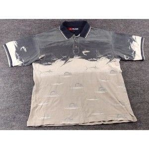 Reel Legends Performance Clothing Men's Short Sleeve Marlin Print Shirt L